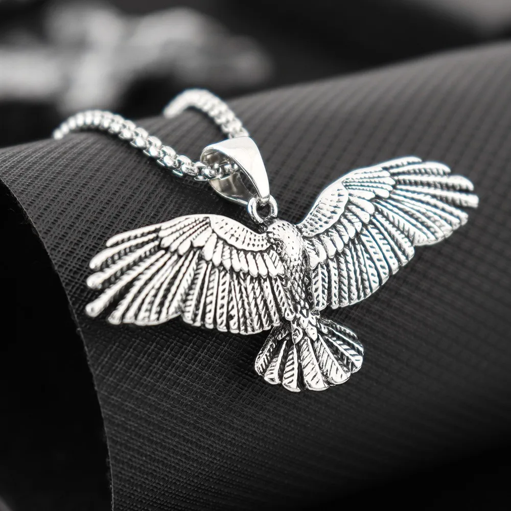 New Vintage Eagle Pendant Charm Men's Necklace Fashion Hip Hop Punk Jewelry Animal Accessories Party Gift Wholesale