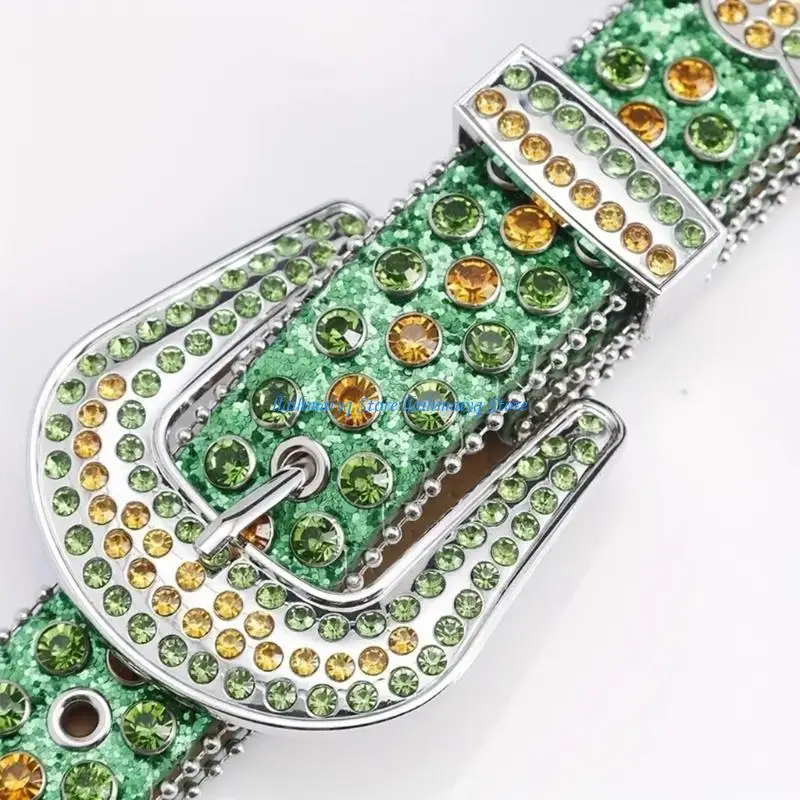 573B Fashion Adult Belt Sequins Waist Belt Wear Resistant Shimmering Belt