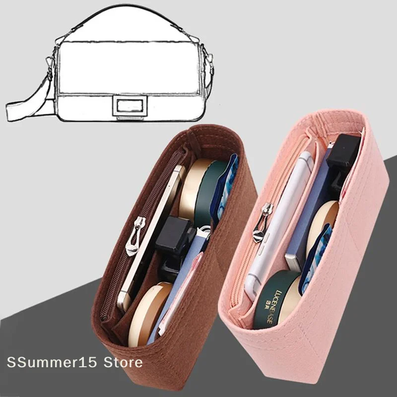 【R】1PC Felt Insert Bag Organizer, Makeup Organizers, Liner Perfect for Brand Women's Handbags For And Cosmetic Bags