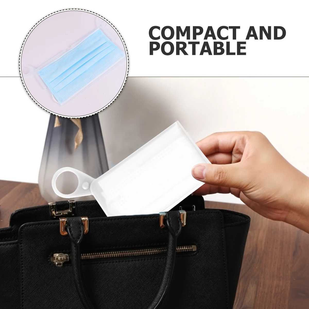 

2 Pcs Food Grade Silicone Mask Clip Waterproof Organizer Flat Storage Holder Box Tool Compact Case