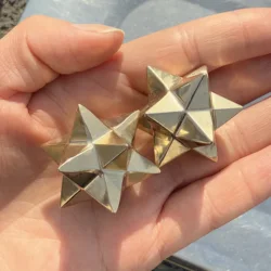Natural Chalcopyrite Mineral Quartz Merkaba Stars Gemstone Hexagram Great for Meditation Healing Positive Healing Balancing Set