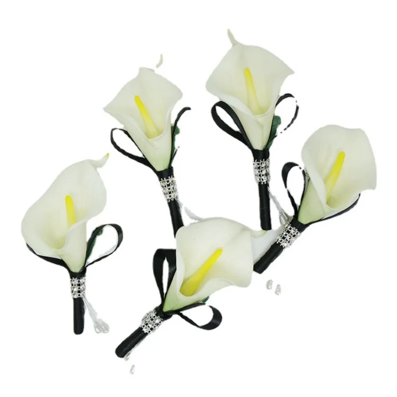 Nuovi fiori artificiali Boutonnieres braccialetto da damigella d'onore Groomsmen spilla spilla accessori da sposa