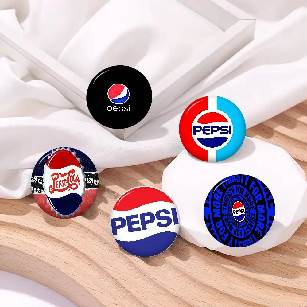 Moda arte impresión p-pepsi Logo pines creativos divertido broche redondo a presión insignia mochila sombrero accesorios joyería regalos para un amigo