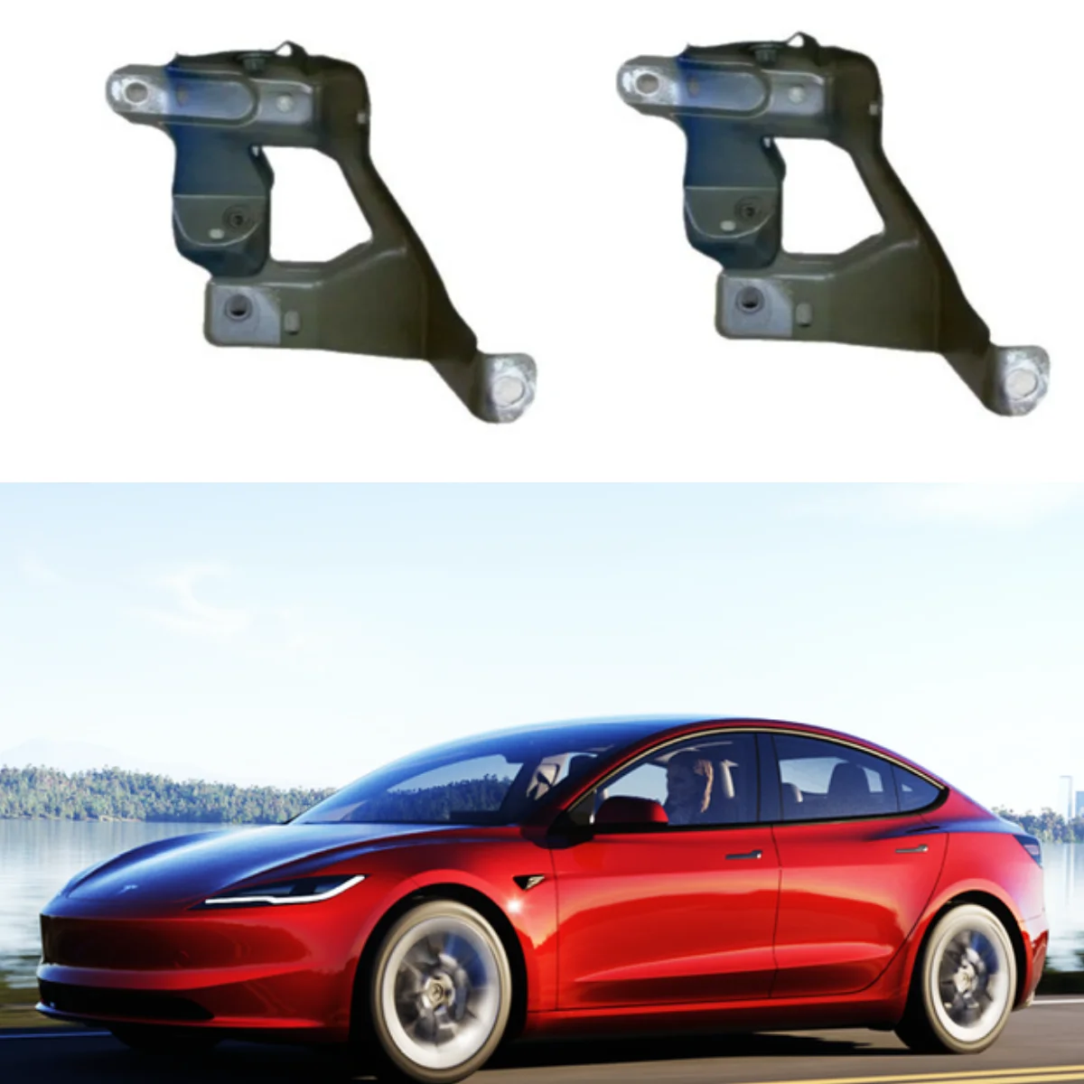 2024 dla Tesla Model 3 Highland - wspornik przedniego błotnika, mocowanie zderzaka 1771936 1771937