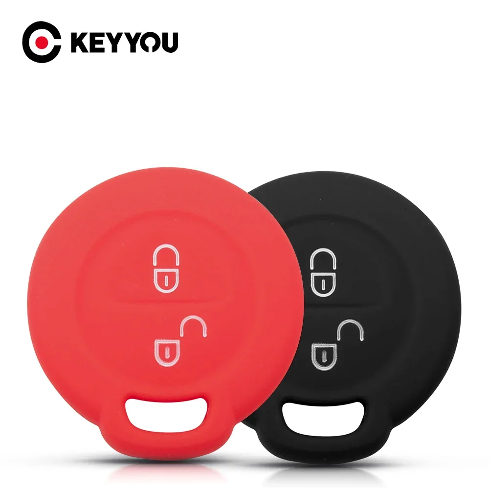 KEYYOU Silicone Remote Car Key Case Cover For Mitsubishi Colt Warior Carisma Spacestar For Benz Smart Forfour City Fob 2 Buttons