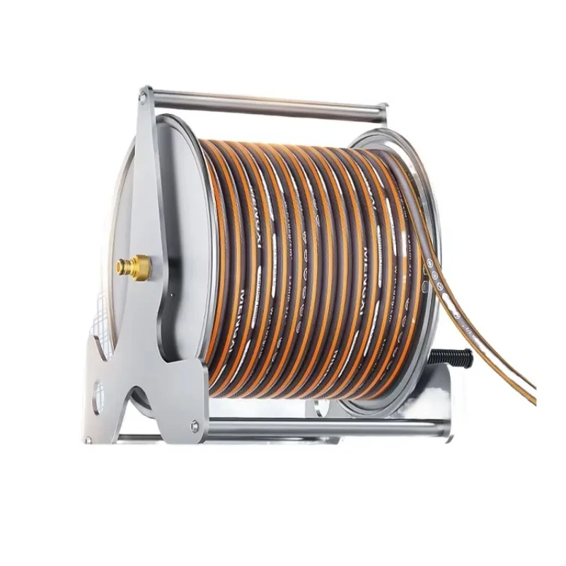 Manufacturer High Quality Portable Wall Mount Retractable Garden 1/2 Inch Hose Reel Stainless Steel for Garden Watering