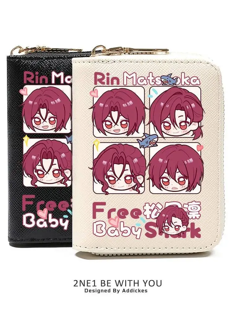 

Free Rin Matsuoka Fashion Wallet PU Purse Card Coin Zipper Cash Holder Bag Cosplay Gift