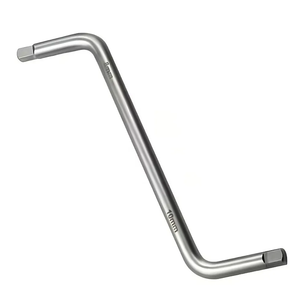 New 8mm x 10mm Oil Sump Plug Wrench S Shaped Metal Oil Pan Spanner Square Drive Drain Plug Remover Tool Garage Auto Shop