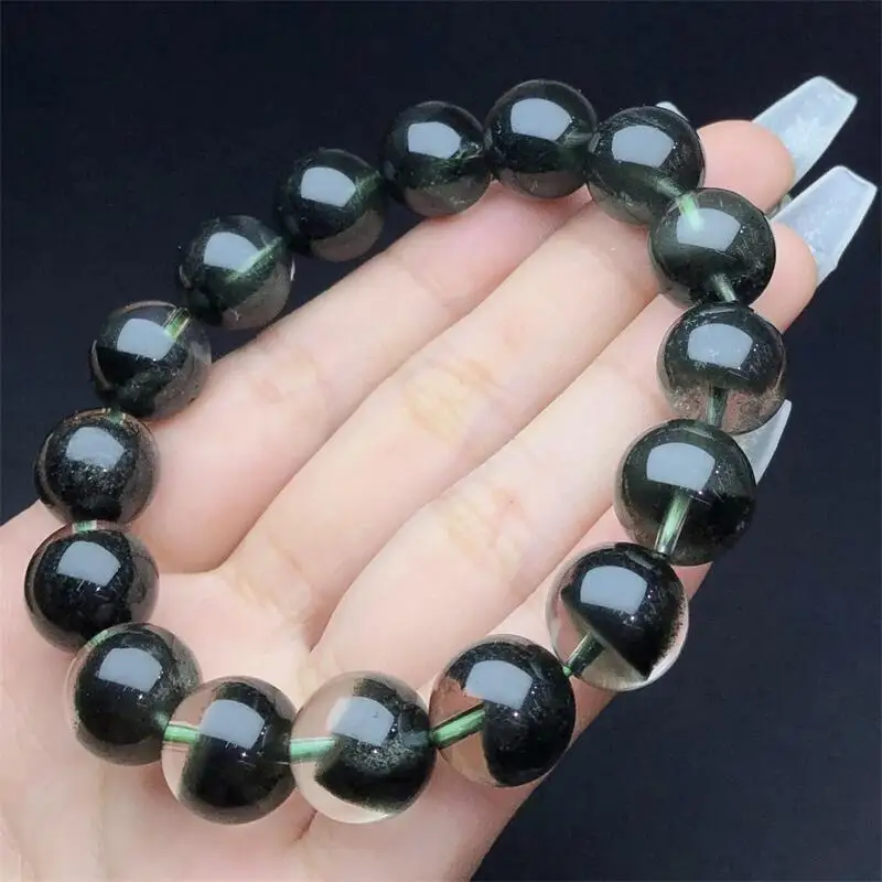 12MM Natural Green Garden Quartz Bracelet Women Men Handmade Stretch Rope Luxury Jewelry Energy Healing Gift 1PCS