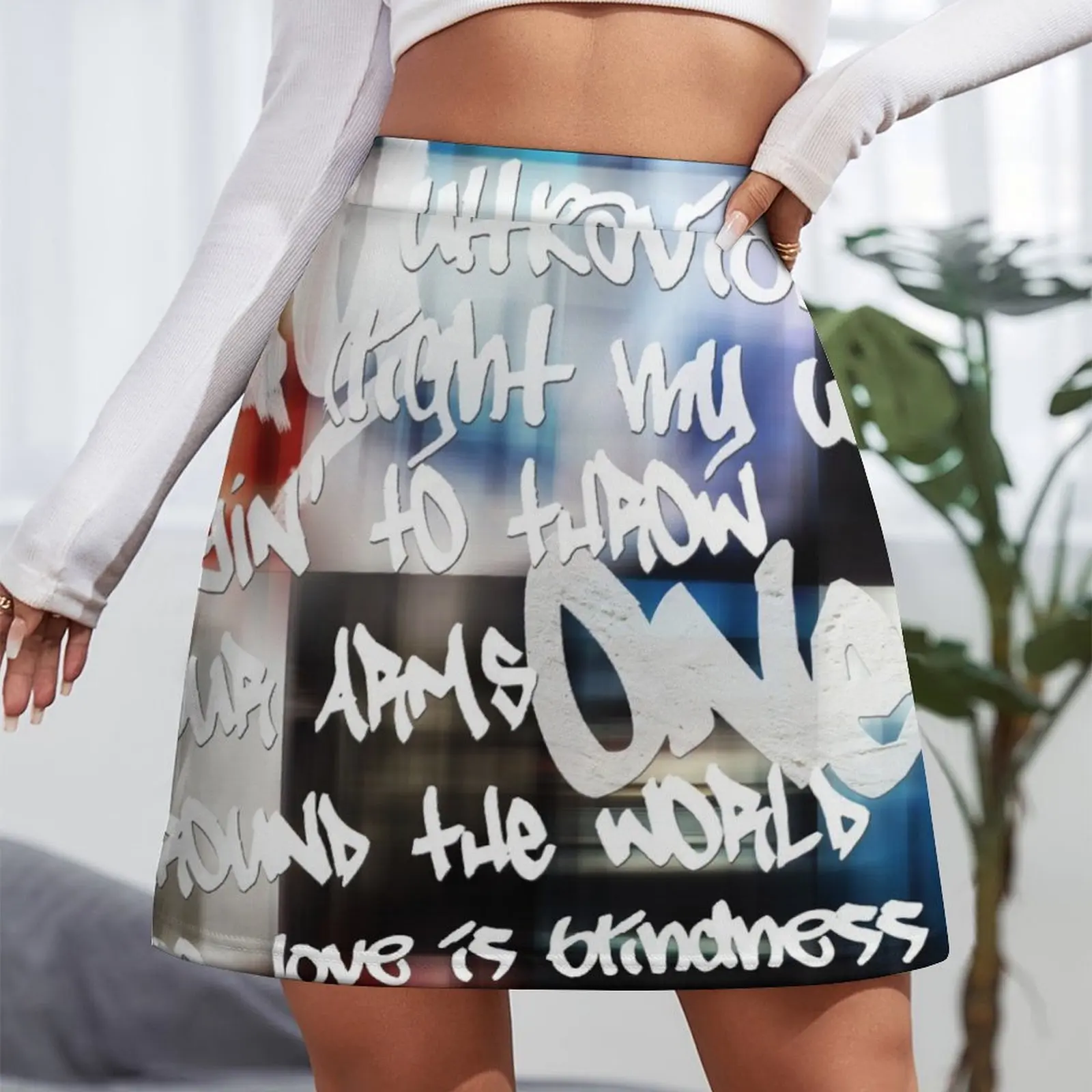 u2 achtung baby graffiti Mini Skirt Woman clothing Women's summer skirt Mini Skirt