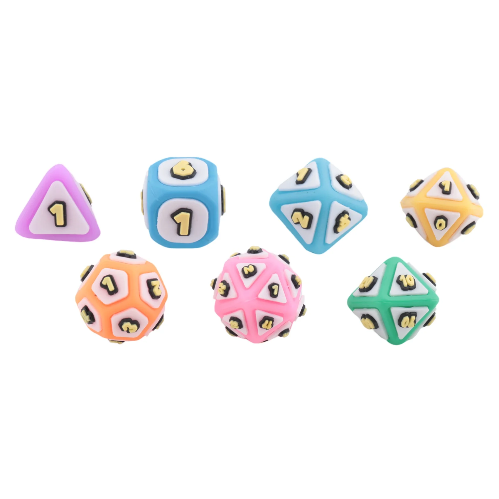 7 Pc Mushroom Party Tabletop Role-Playing Game Dice Cool Games DND Dice Set Plastic D D Family Tabletop Board Games Dice