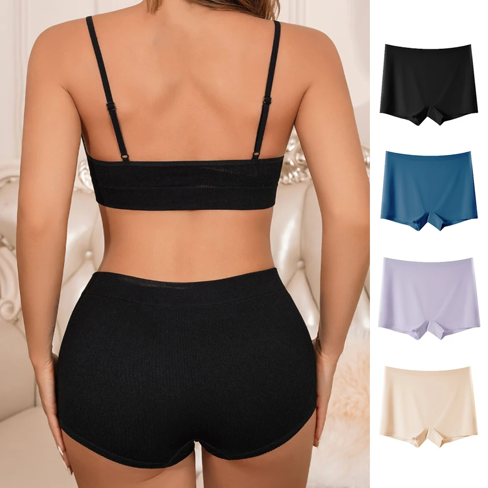 WarmSteps 2Pcs/Set Women Boxers Spprts Boyshorts Seamless Panties Women's Comfort Underwear Solid Mid Rise Boxers Female Pantys