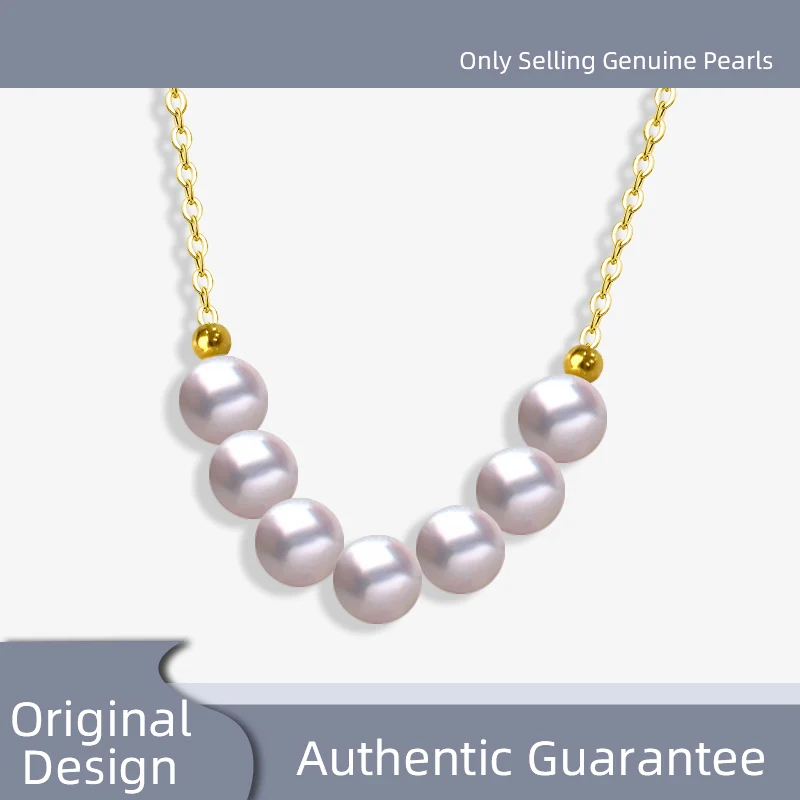 

Ожерелье из натурального пресноводного жемчуга, кулон, ювелирные изделия AU750, 18-каратное золото, элегантный женский подарок для вечеринки, свадьбы x645