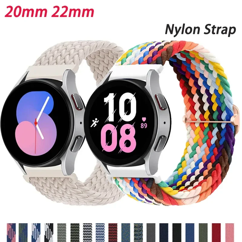 삼성 갤럭시 워치 밴드 20mm/22mm, 4/5/6/5 pro/6 Classic/gear s3/active 2, 브레이드 솔로 루프 밴드, 화웨이 GT/2e/3/4 스트랩