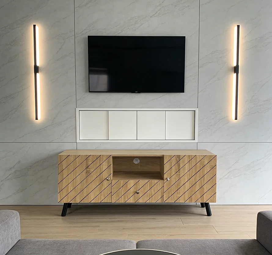 

Modern Rustic Wooden TV Cabinet with Storage Space TV Stand for Living Room Home Furniture Bedroom Tv Unit for Living Room