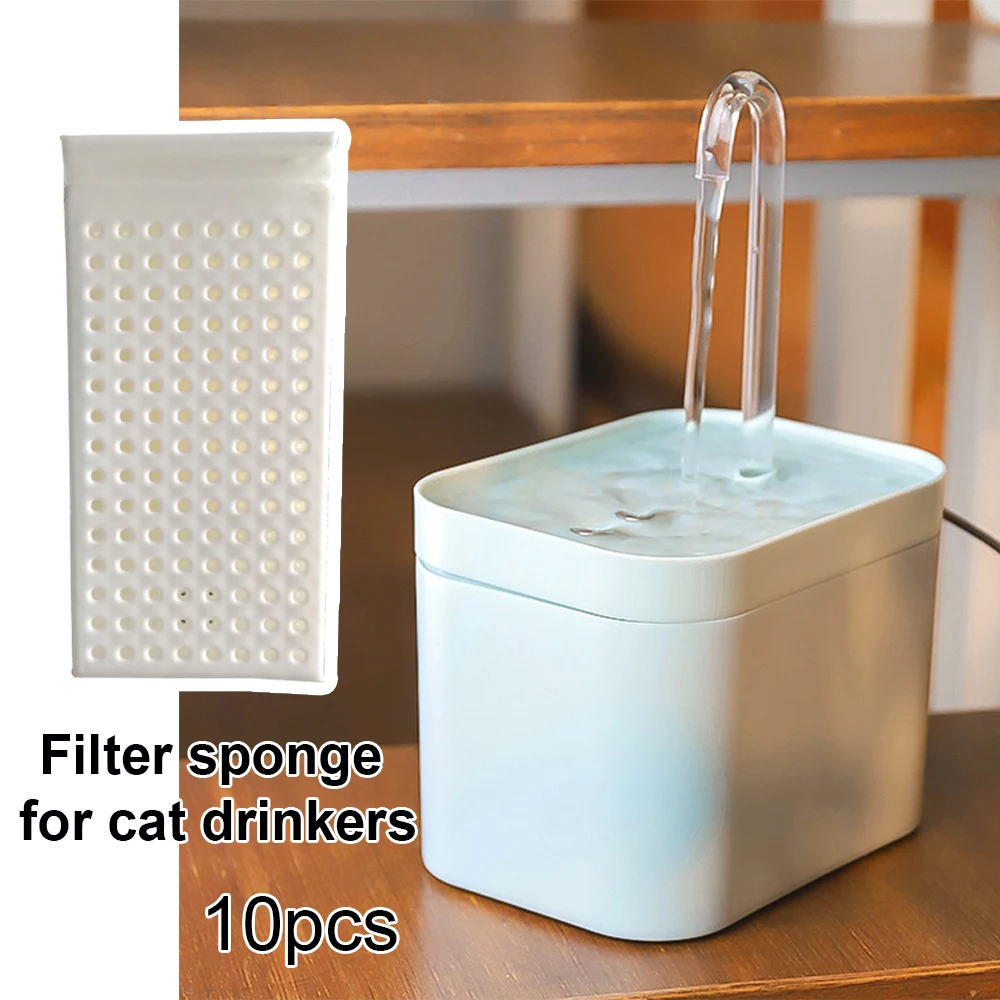 10 Pcs Filter Sponge for Cat Drinkers(Does Not Include A Cat Drinker)