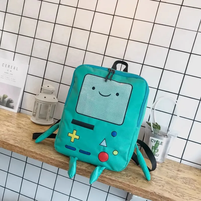 New Cute Anime Adventure Time BMO Boys Girls Canvas Backpack Kids School Bags For Children