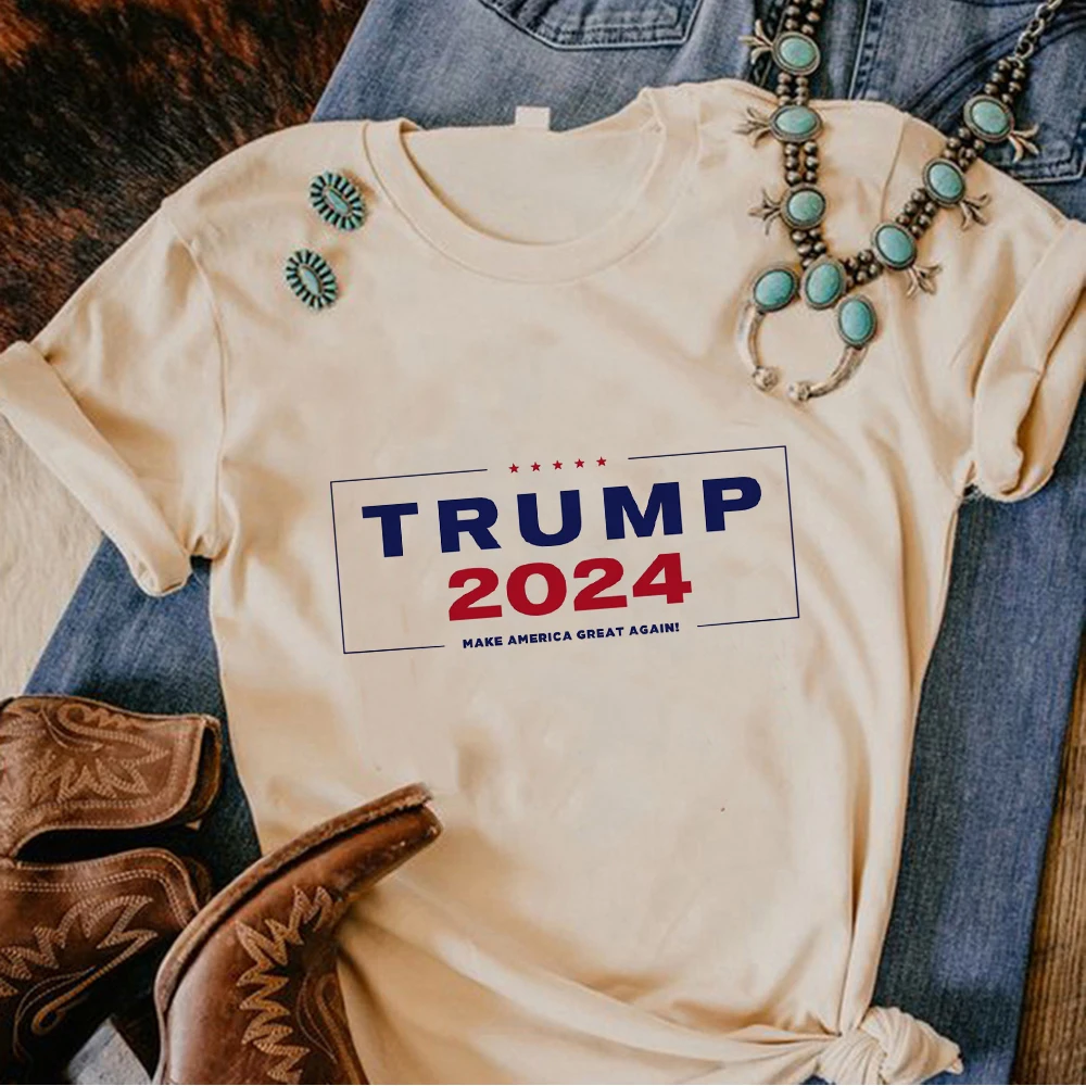 

Usa Trump 2024 Merica t shirt women funny tshirt girl Japanese designer harajuku clothing