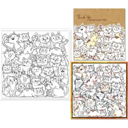 Cat Background Clear Stamps for DIY Scrapbooking 15x15cm Silicone Clear Stamp Seals Transparent Stamps for Cards Making Photo