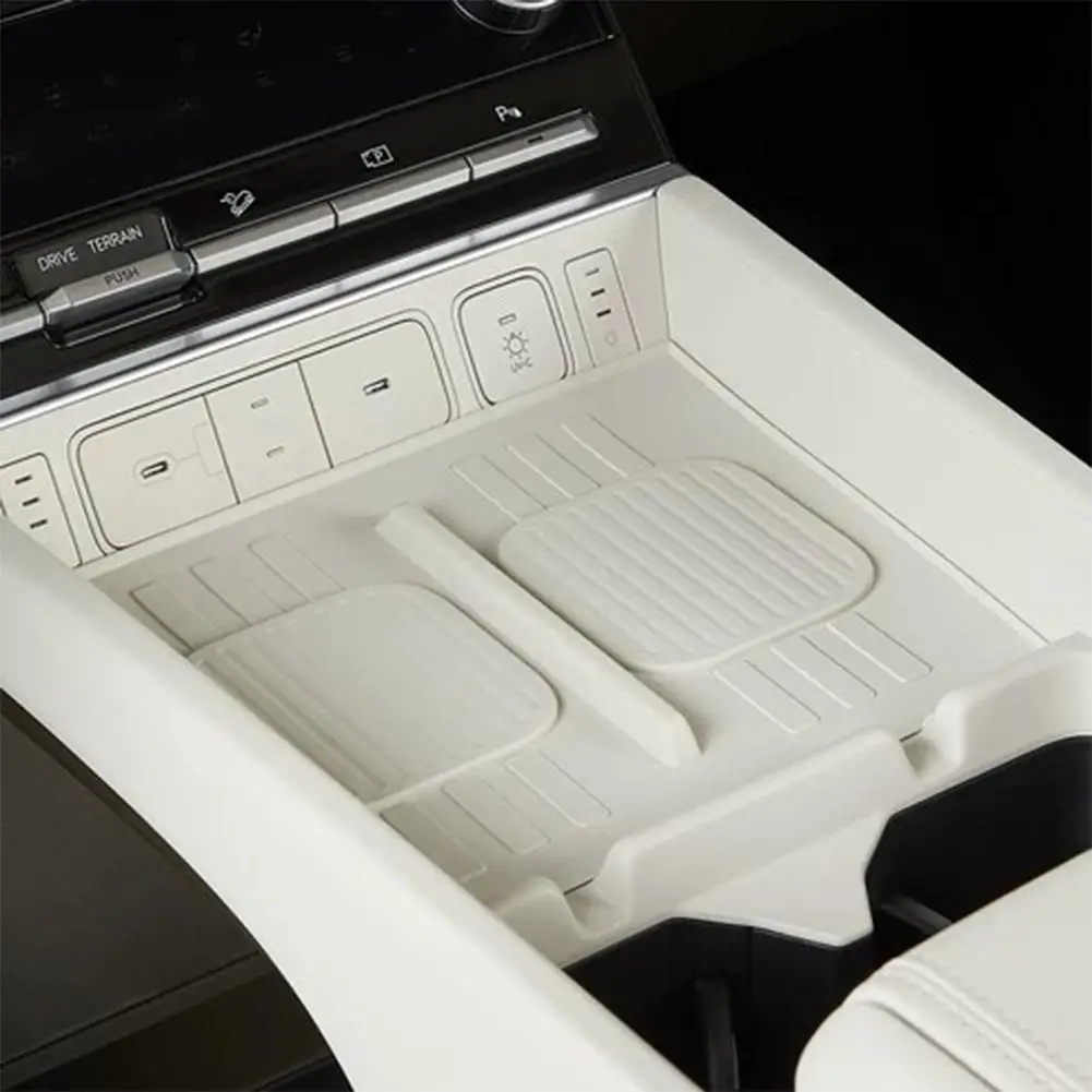 Console central do carro almofada de silicone para hyundai santa fe 2024 estação de carregamento sem fio protetor auto interior organizador acessório