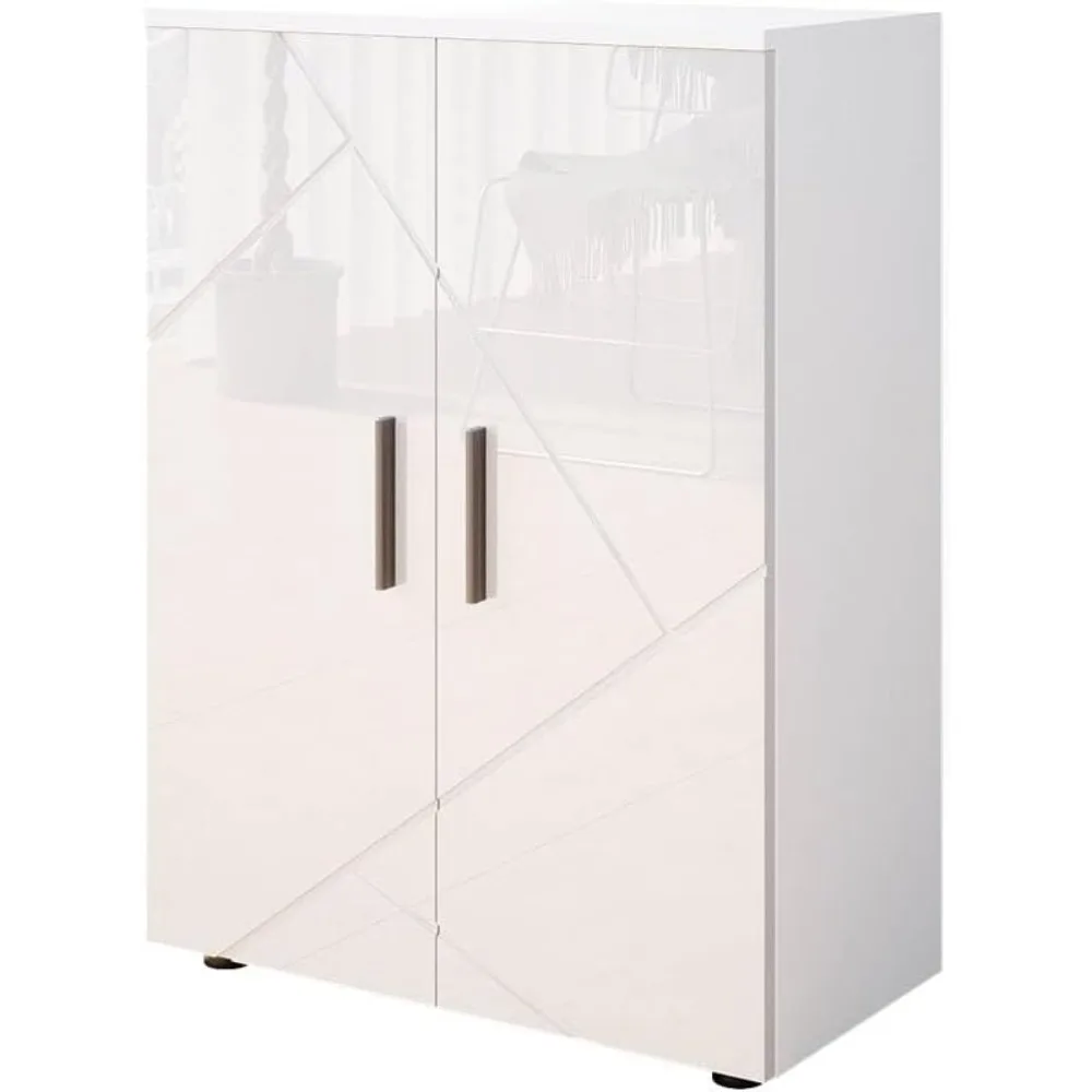 خزانة حمام ايرما بيضاء لامعة عالية 60 × 81 سم #1