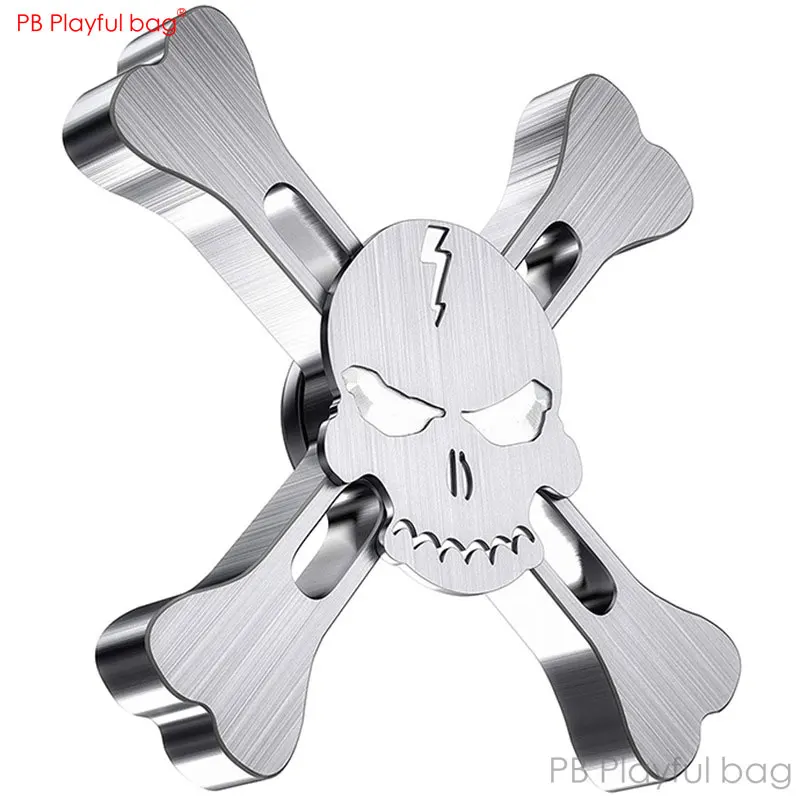 Skull Metal Spinner Stainless Steel R188s Bearing Fingertip Gyro Adult Finger gyro Relief stress Kids toy TS10