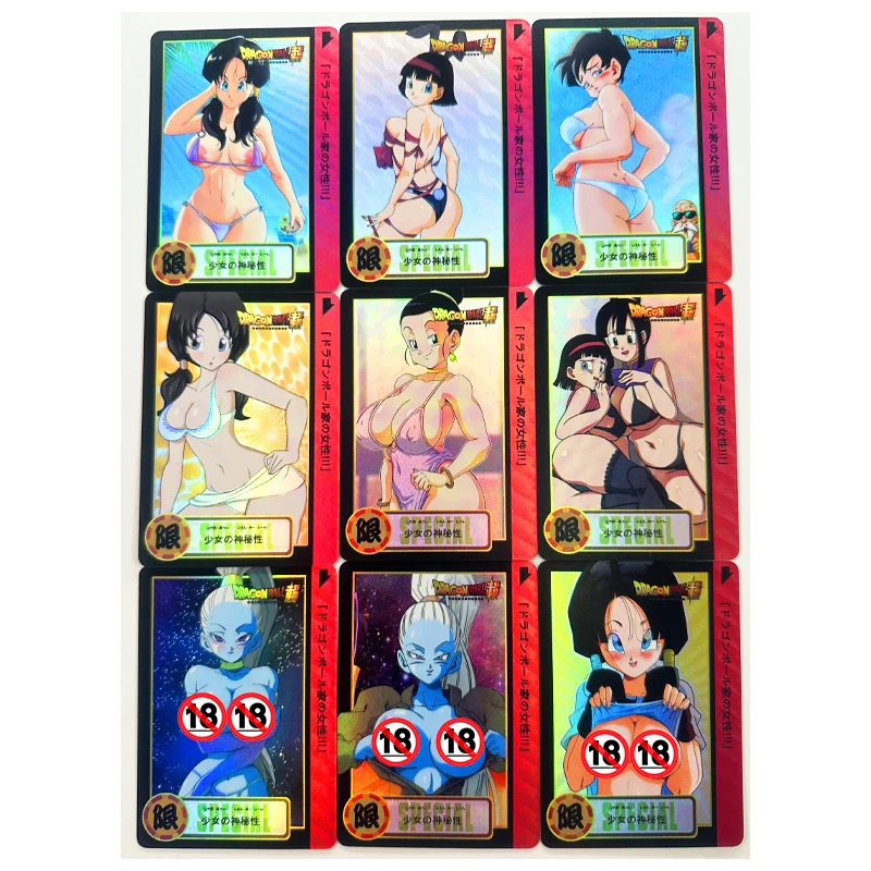 9pcs/set Z GT Vados Bulma Android 18 ACG Sexy Nude Toys Hobbies Hobby Collectibles Game Collection Anime Cards