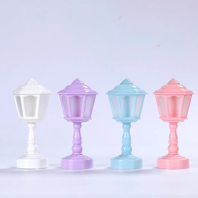 Night Light Scene Lamp Ornament Simulation Street Light Model for Garden Home Desktop Decor Self-defense reflective flashlight