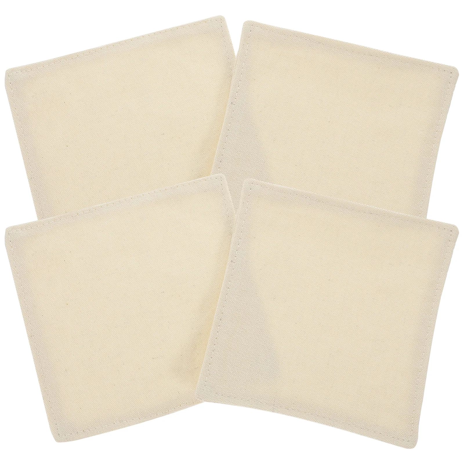 

4Pcs Square Shape Canvas Coasters Absorbent Non-Slip Heat Insulation Coaster Set Home Kitchen Table Decor Reusable Cup Pads