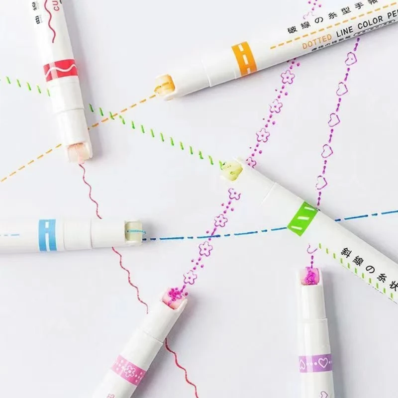 Stylos incurvés colorés avec pointe stylo à bille pour coloration des enfants