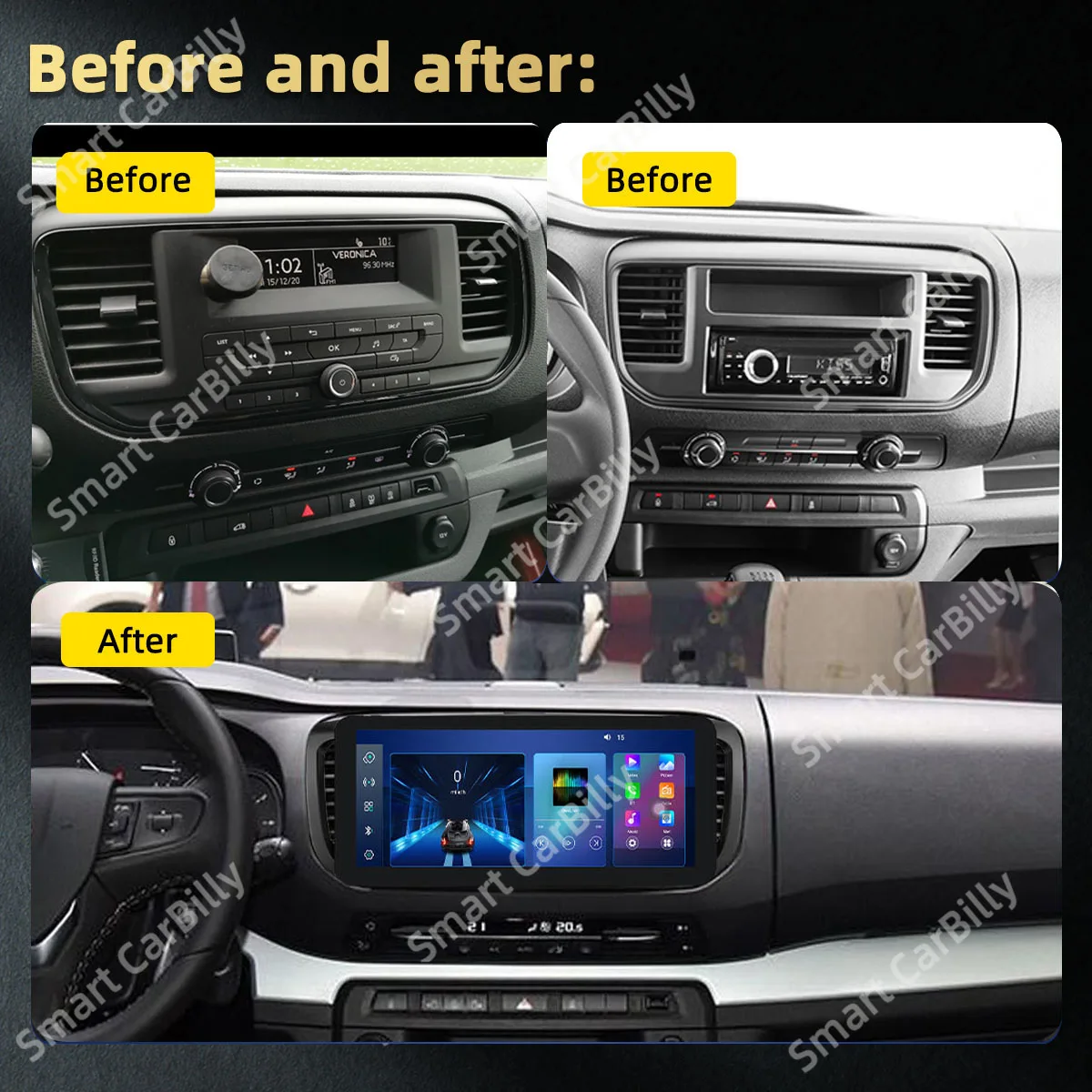 Car Multimedia Player for Citroen Jumpy SpaceTourer for Peugeot Expert Traveler for Toyota Proace 2016-2021 Radio 2 Din Android