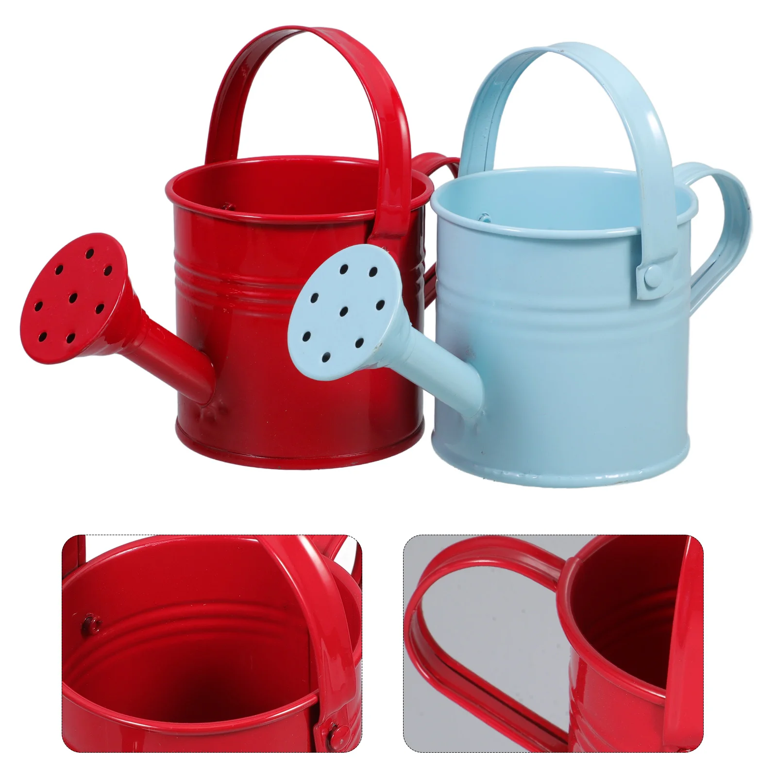 

2 Pcs Pots for Indoor Plants Iron Watering Can with Long Mouth Old Fashioned Red Home Child