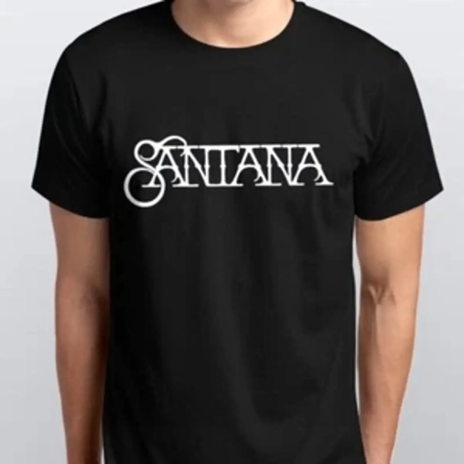 SANTANA T SHIRT sizes SML XL XXL colors Black White vintage Washed Stretched Casual Versatile Breathable Slightly Comfortable
