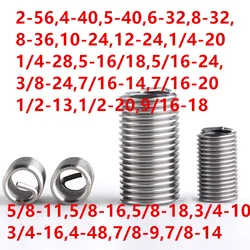 Inserto de rosca de alambre de acero inoxidable americano 304, casquillo de manga de tornillo, insertos de reparación de hilo de alambre Helicoil1146