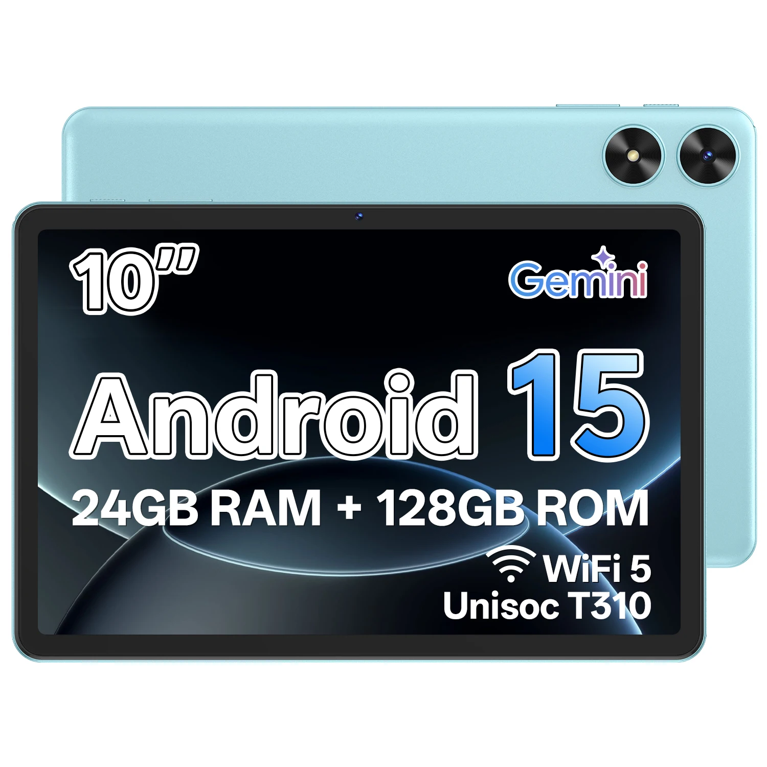 Tablet SVITOO 2026 Android 15 10.1 pulgadas HD IPS Procesador Unisoc T310 de cuatro núcleos 24 GB de RAM 128 GB de ROM 1 TB ampliable Batería de 6600 mAh Wi-Fi 5 Bluetooth 5.0 GPS Widevine L1 Incluye funda Español