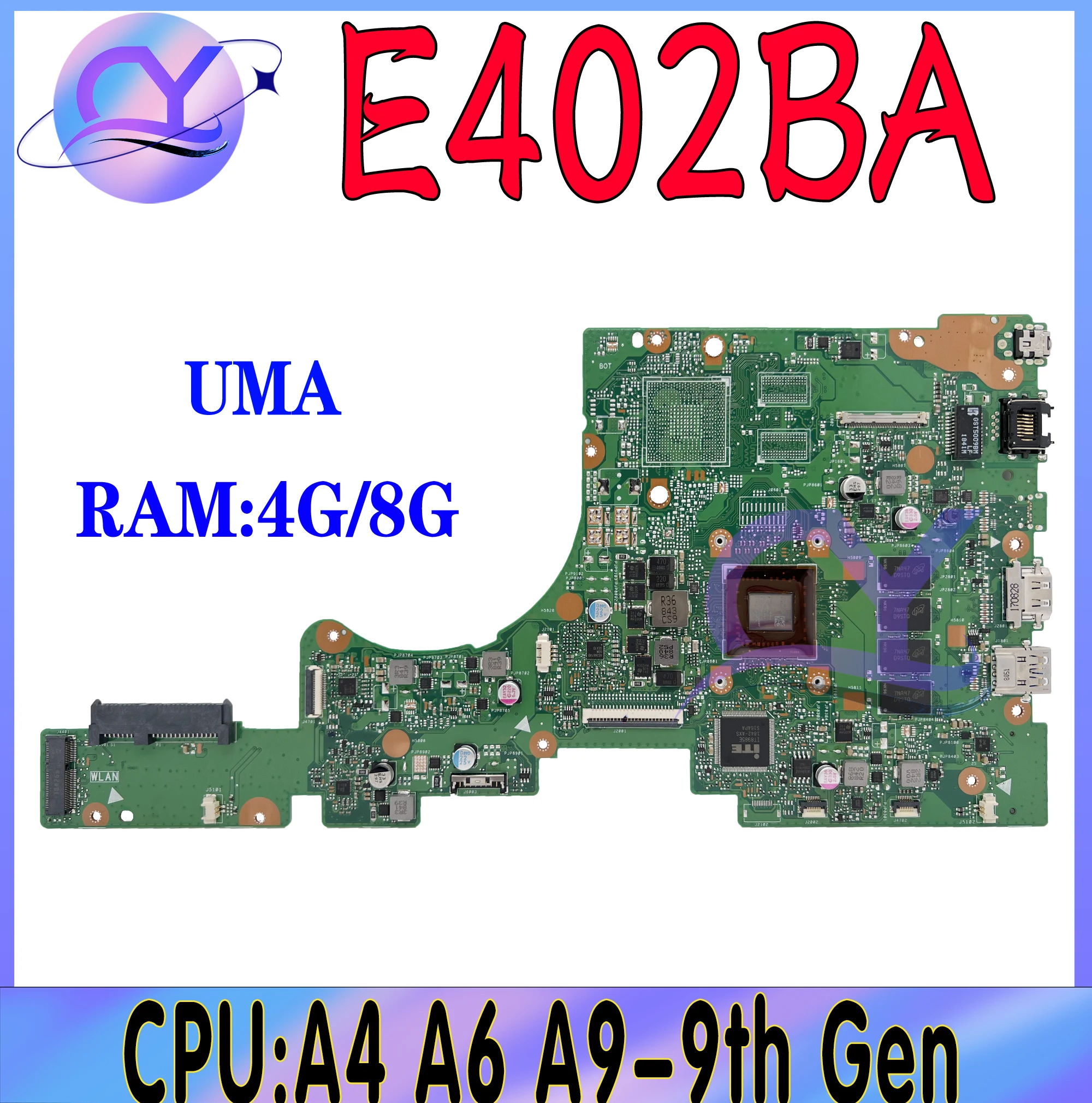 

E402BA Mainboard L402BA X402BP F402BA E402BP F402BP L402BP Laptop Motherboard With AMD CPU 4G/8G-RAM UMA/V2G 100% Test OK