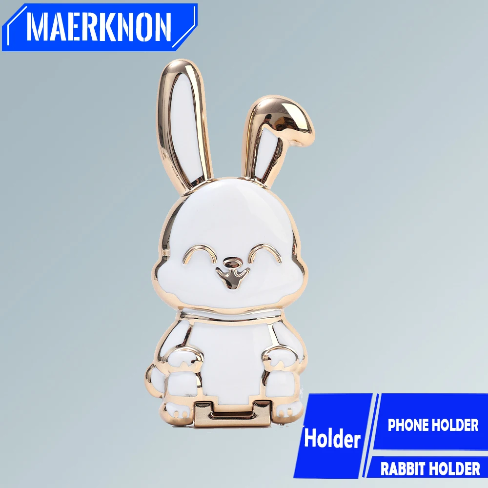 Finger Ring Holder For Phone Cute Rabbit Shape Mobile Phone Holders Universal Cell Phone Stands Foldable Finger Ring Kickstand