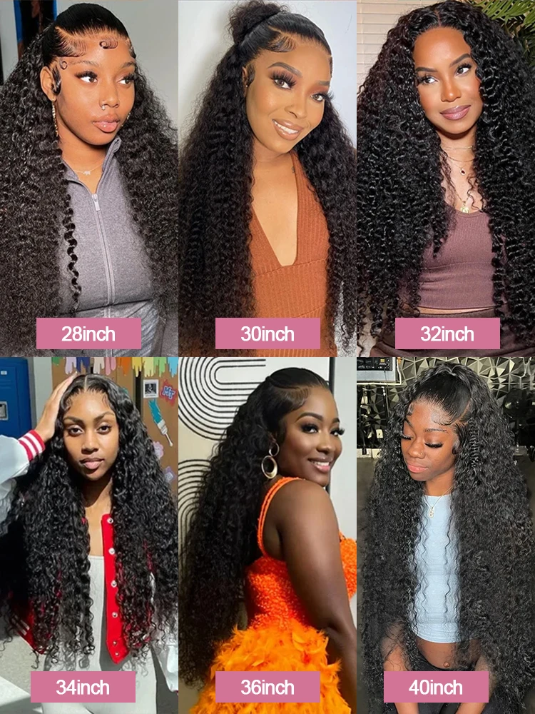 46 بوصة موجة المياه مجعد الدانتيل الجبهة الباروكات 13x4 13x6 HD موجة عميقة الدانتيل الباروكة الأمامية شعر الإنسان قبل قطعها شعري للنساء 250%