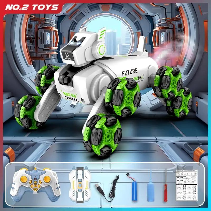 

2,4G робот с дистанционным управлением, собака, интеллектуальная трюковая механическая собака, дрейф на 360 градусов, двойной режим, часы, сенсорное управление, радиоуправляемые собаки, детская игрушка