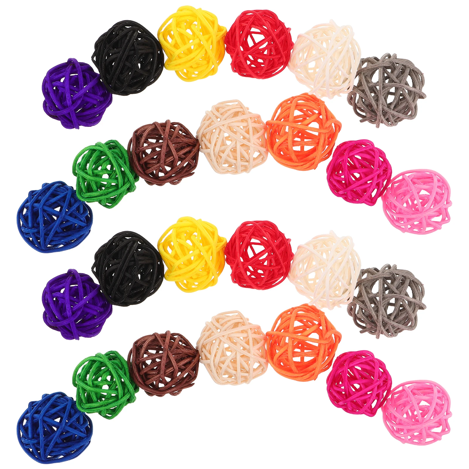 

65Pcs Natural Rattan Balls Woven Decorative Ornaments for Vases Centerpieces DIY Hanging Decor Wedding Party Atmosphere Enhancer