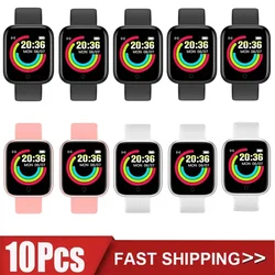 wholesale 5/10Pcs Smartwatch D20 Men Women Smart Watch Y68 Fitness Tracker Sports Heart Rate Monitor Bluetooth for IOS Android