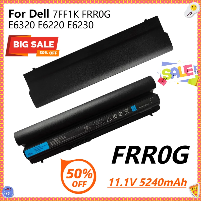 FRR0G بطارية كمبيوتر محمول جديدة لأجهزة Dell Latitude E6120 E6230 E6220 E6430S E6320 E6330 V7M6R WJ38 7FF1K TPHRG 11HYV 3W2YX 5X317 RFJMW
