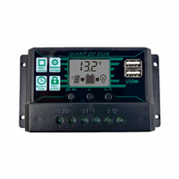 Busbyr Solar Charge Controller 100A PWM LCD Display 12V/24V Dual USB 5V Output Panel Battery Regulator Intelligent