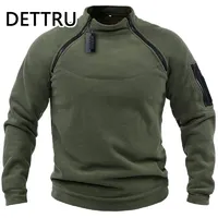 Outdoor Men's TacticalFleece Jacket Clothes Warm Zippers Pullover Men Windproof Coat Thermal Hiking Sweatshirt