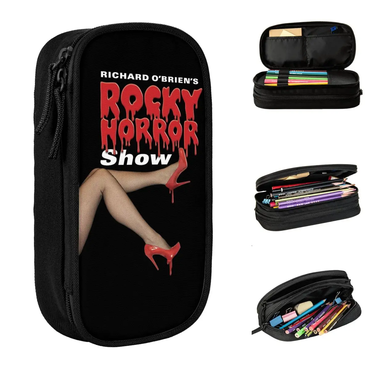 The Rockys Horror Picture Show Musical Movie Film Pencil Case Double Layer Large Capacity School Pencil Case Stationery