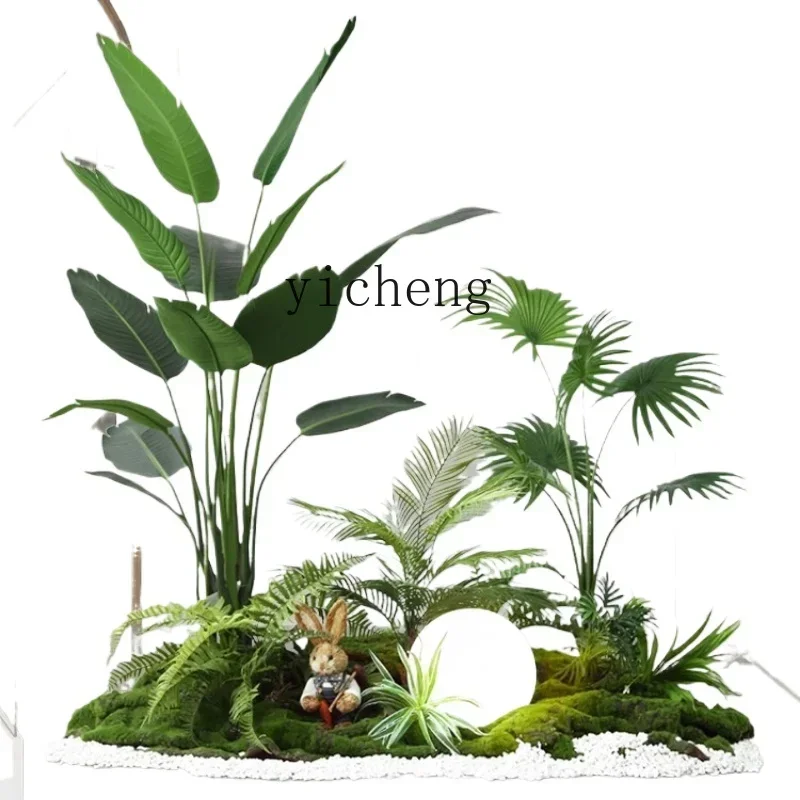 simulation green plant landscaping potted landscape corner decoration window plant simulation tree