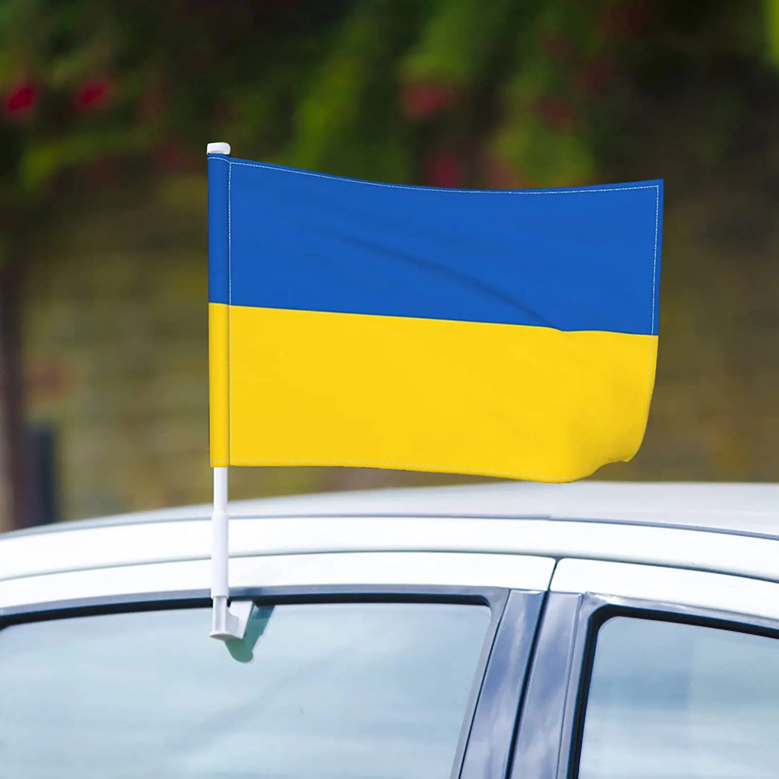 4 Packs Flag of Ukraine Car Flags 12x18 Inch Window Clip Ukrainian Flag Polyester UV Protection Car Decoration Banner Flags