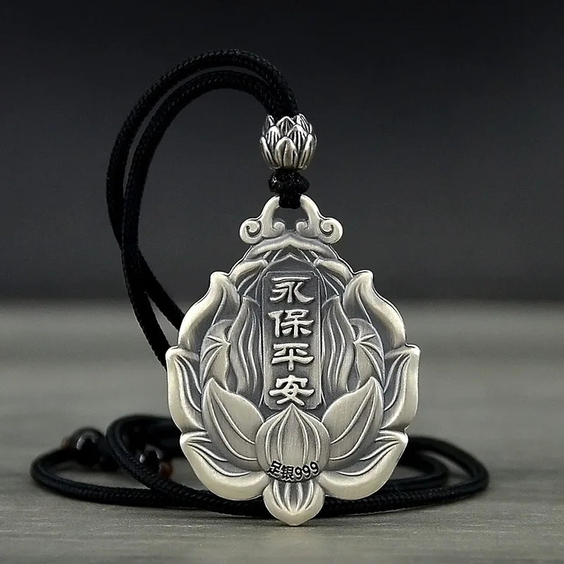 Vintage Guanyin Buddha Pendant Necklace For Men Women Party Accessoris Trendy Rope Black Choker Necklace Male Jewelry