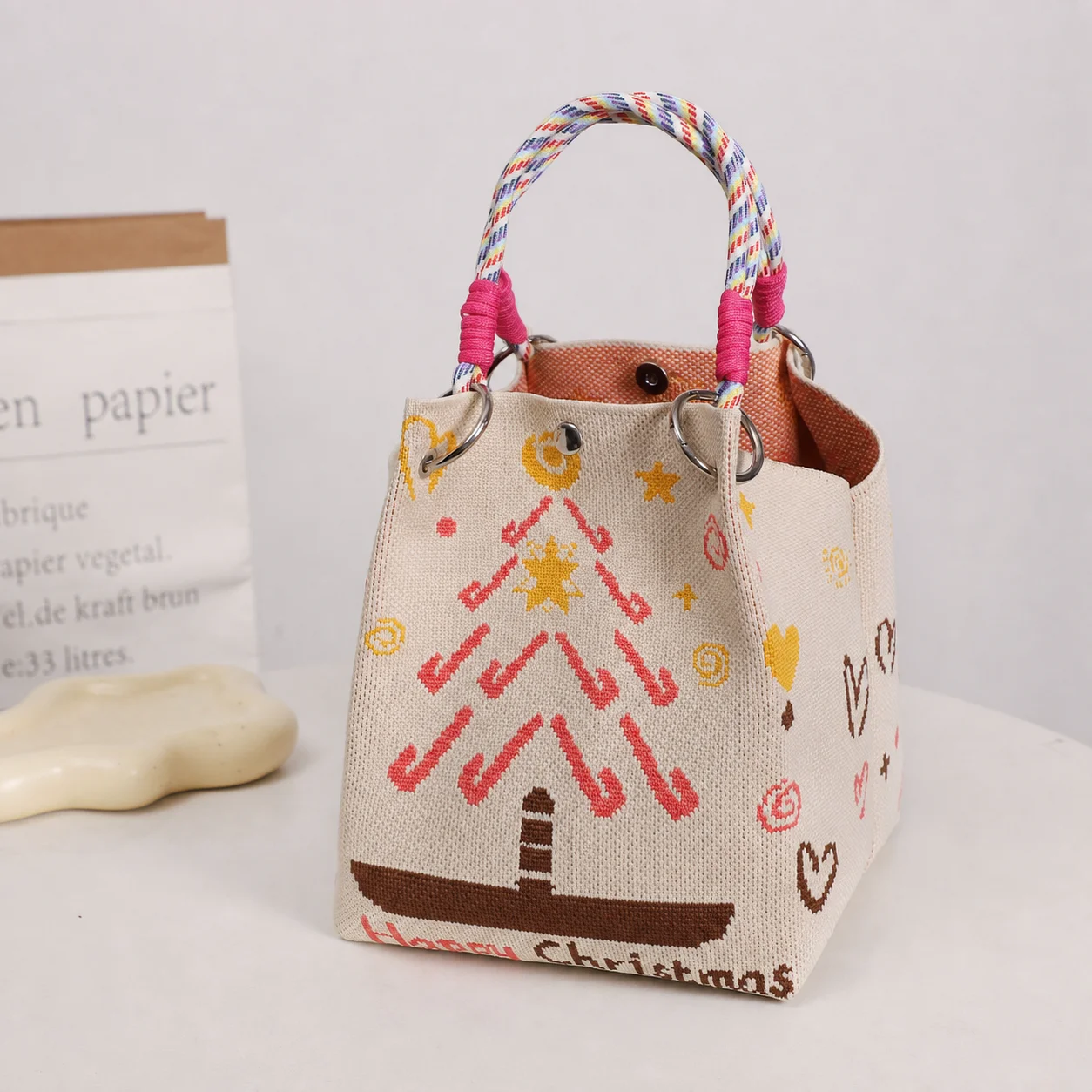 Casual Daily Bag Woven Knitted Woven Bucket Bag Knitted Bag Magnetic For Crossbody Carry Holiday Travel Women