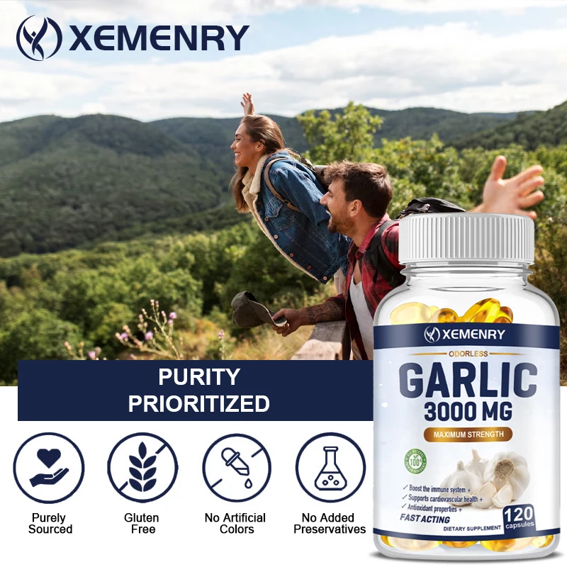 Garlic Extract Capsules 3000 Mg - Promotes Healthy Cholesterol Levels and Supports The Immune System